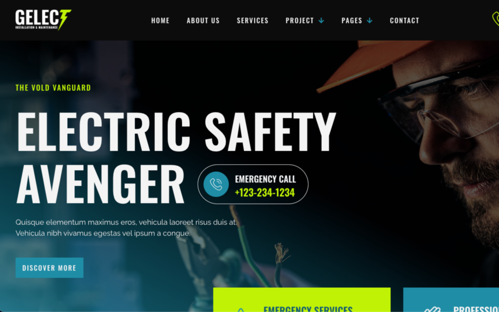 Gelect - Electrical Installation & Maintenance Elementor