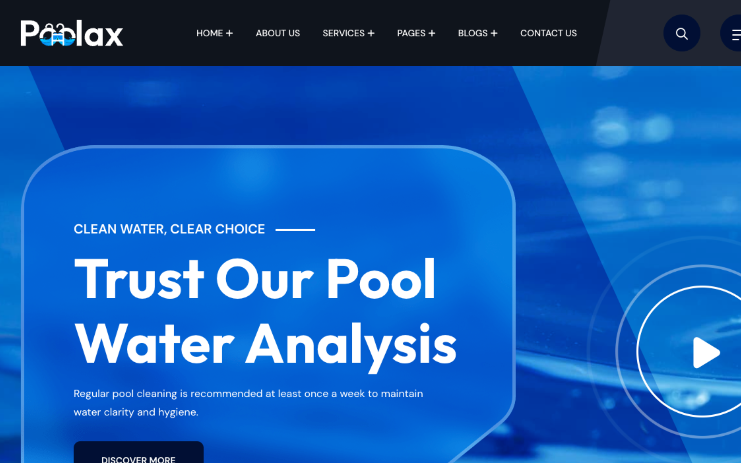 Poolax – Pool Cleaning & Services WordPress Elementor