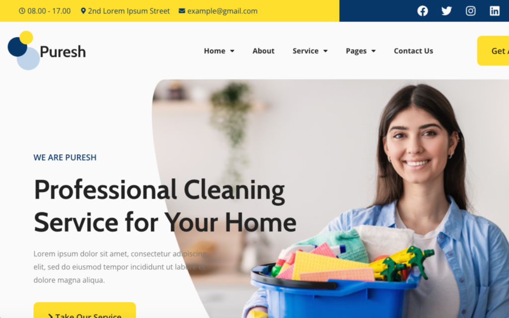 Puresh | Cleaning Services Company Elementor